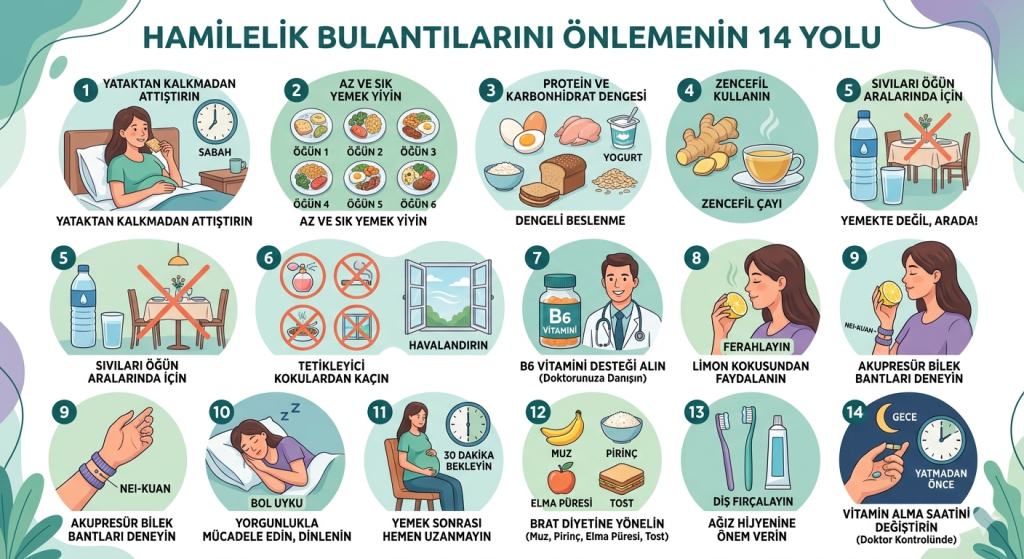 Hamilelik bulantılarını önlemenin 14 yolu