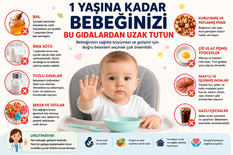 1 Yaşına Kadar Bebeğinizi Bu Gıdalardan Uzak Tutun