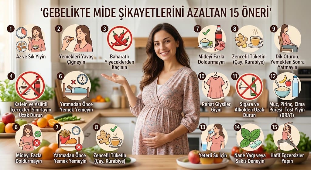 Gebelikte Mide Şikayetlerini Azaltan 15 Öneri